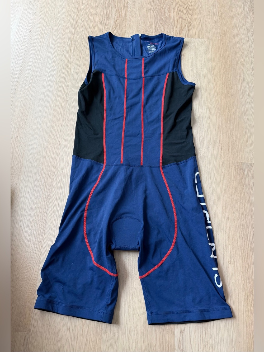 Sundried Triathlon Cycling One Piece Jersey Zip Up Back Padded Seat Blue XXL